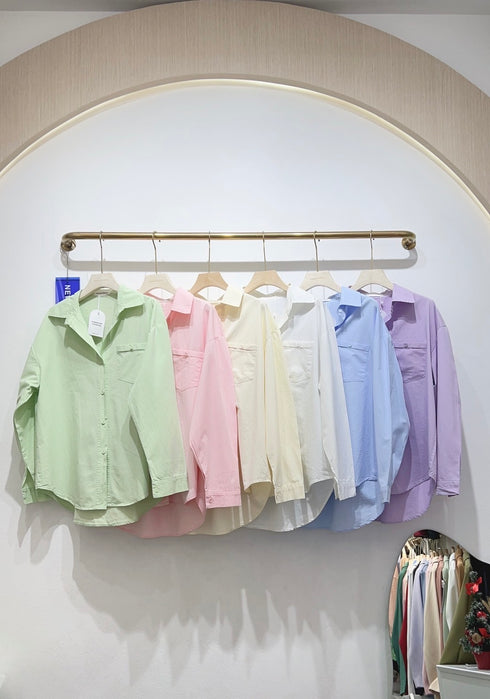 WANWAN Collar Cotton Shirt